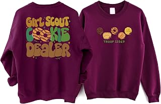 Girl Scout Cookie Dealer Sweatshirt, Cookie Dealer Sweater, Custom Scout Girl Troop Number, Cookies Sweater