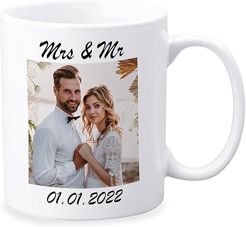 Tazas de café personalizadas, tazas de cerámica personalizadas para añadir imagen, crear logotipo con texto, 11 onzas