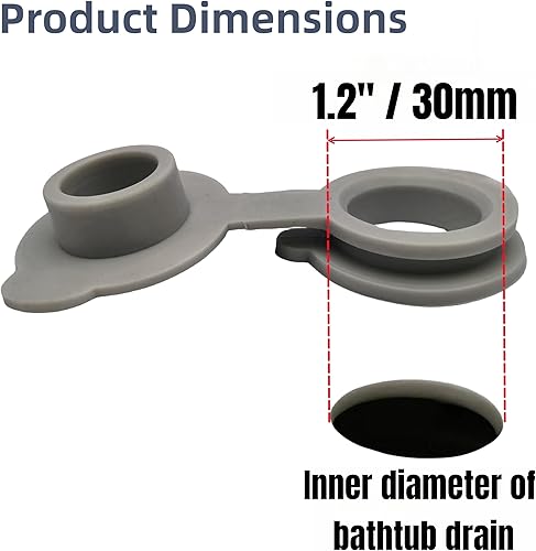 Miniatura 6 de 2 tapones de bañera de silicona, se adapta a la mayoría de bañeras de bebé, 5 tamaños de tapones de bañera para bebé (0.98 pulgadas)