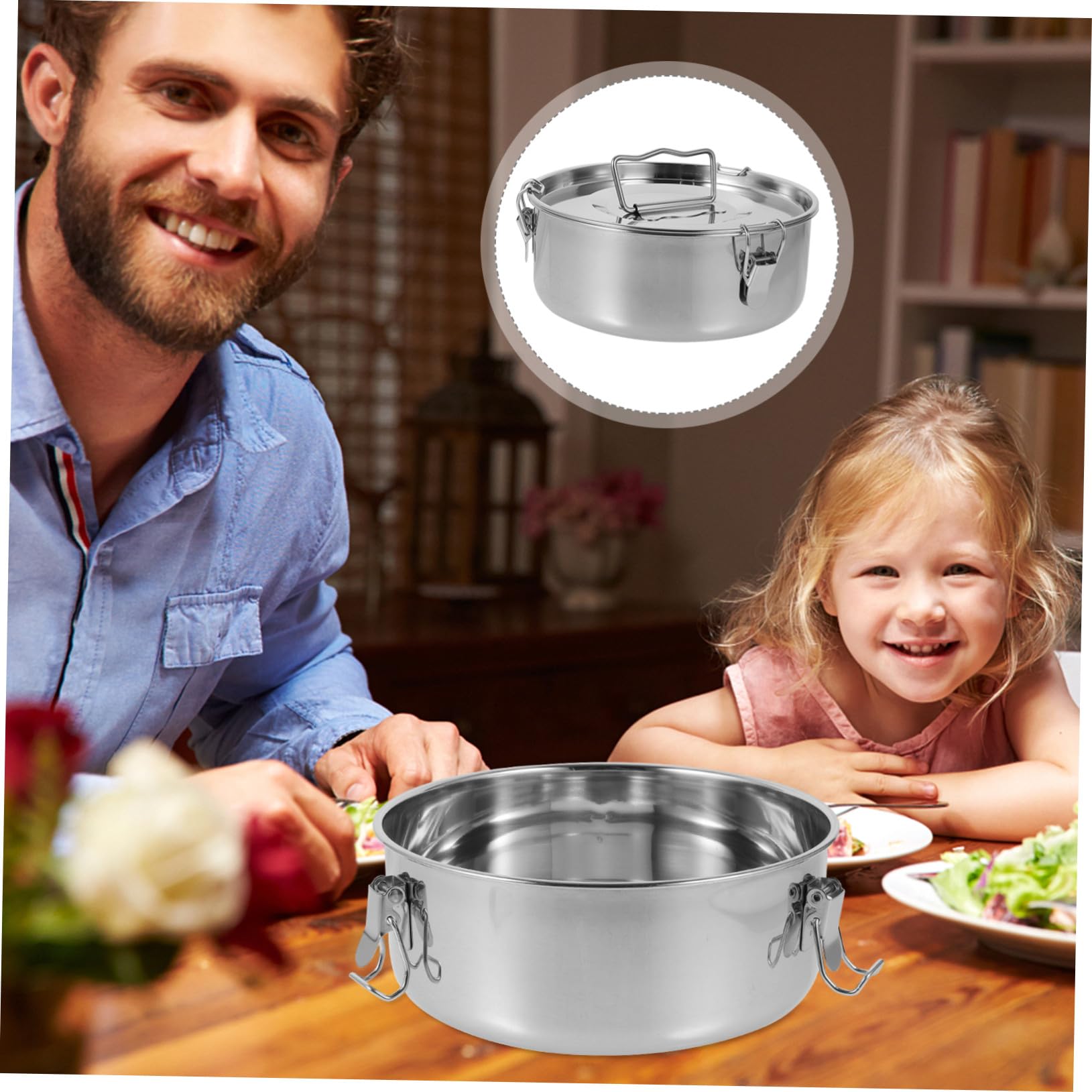Molde Olla Vaporera de Acero Inoxidable para Flan con Tapa Resistente y Fácil de Usar, Adecuado para Hornear Flanes y Mariscos en Cocina