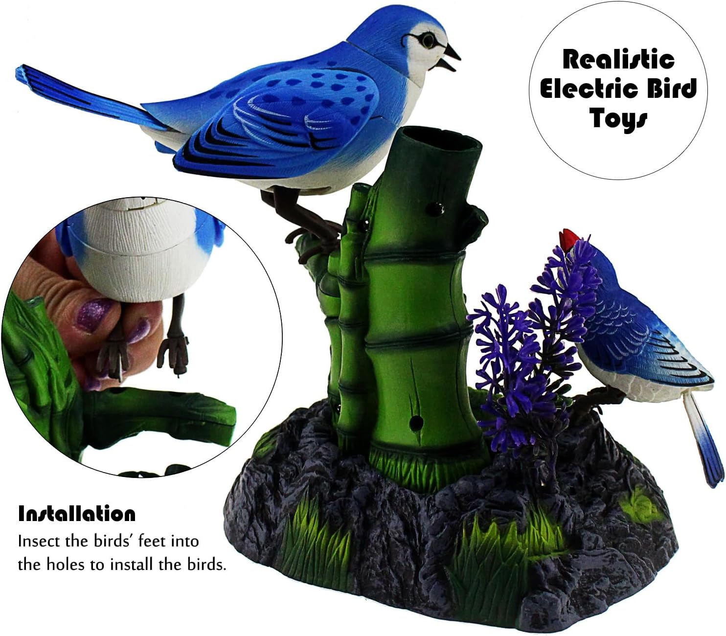 Tipmant Realistic Electronic Birds Toys Electric