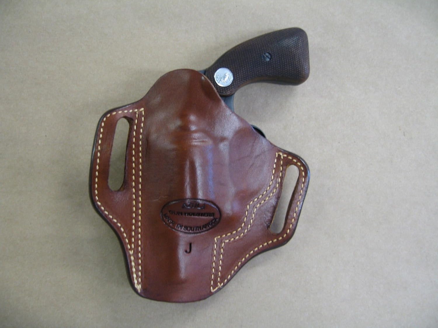 Azula Gun Holsters Colt Detective Special 6 Shot Revolver Leather 2 Slot Pancake Belt Holster CCW TAN RH
