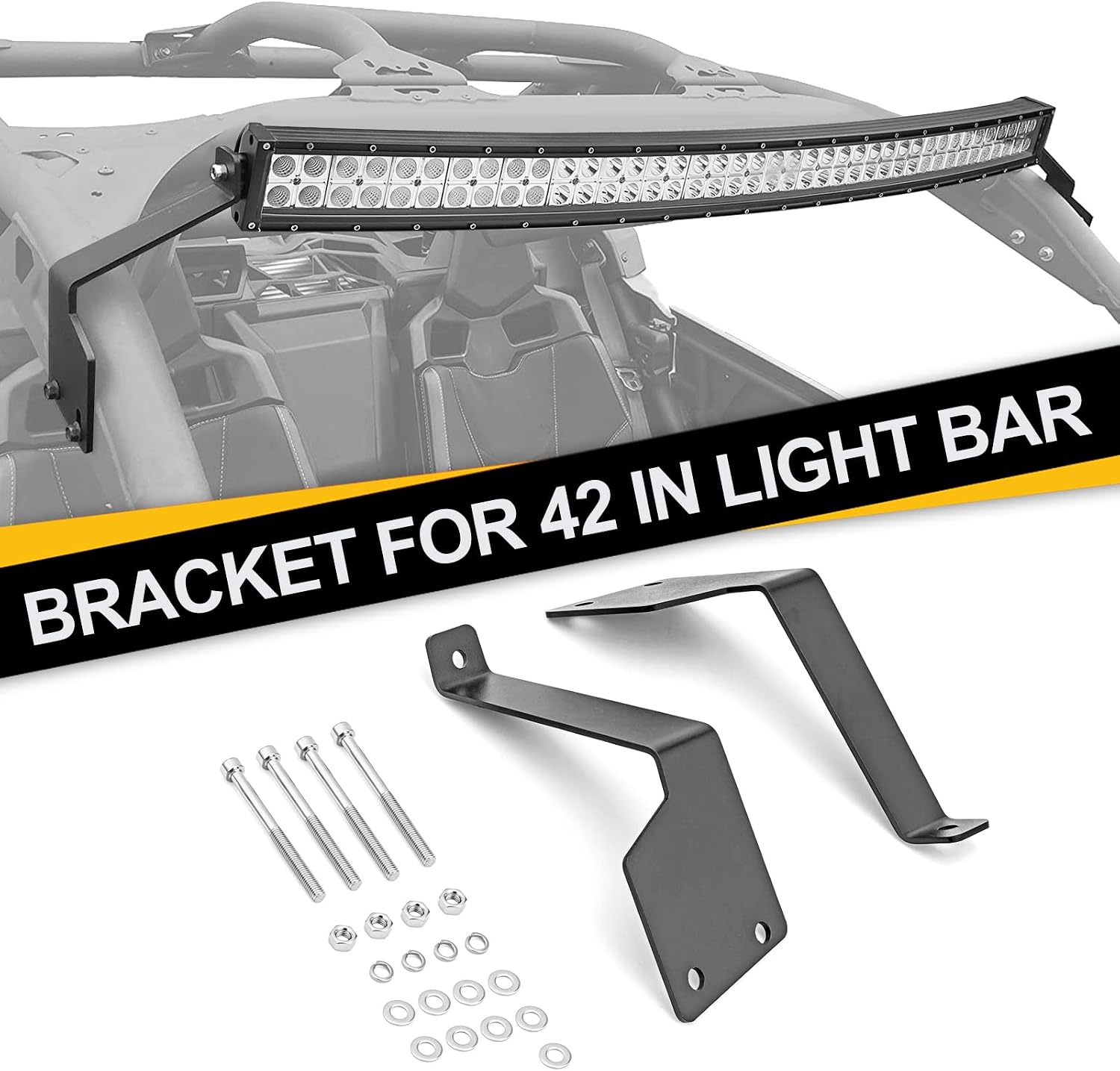 DaSen Roof Windshield Light Bar Mounting Brackets for 42" LED Light Bar Compatible with Can-am Maverick X3 MAX DS RS MR Turbo R 2017-2025