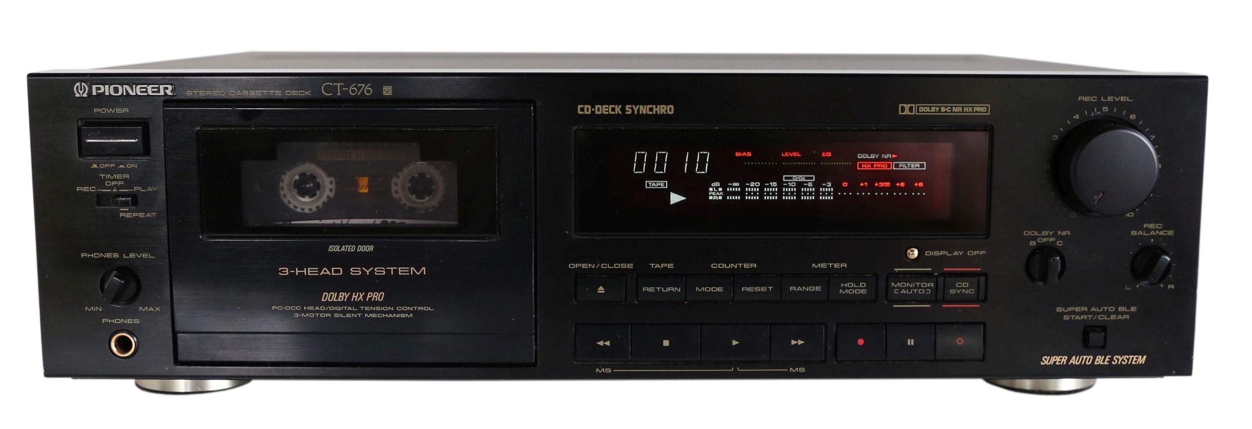 Pioneer CT-676 Kassettendeck - 3 Head - in schwarz