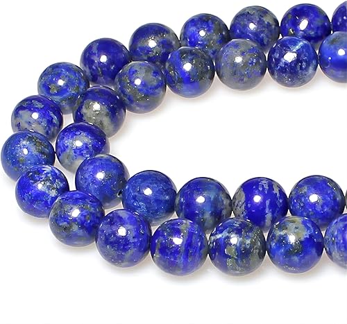 MJDCB - Cuentas para hacer joyas, distintas piedras preciosas disponibles, lapis lazuli, 4mm