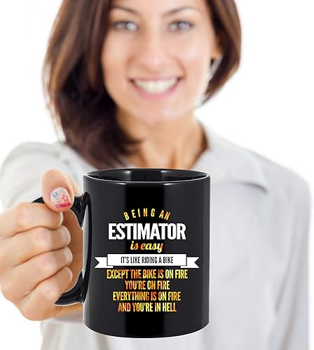 Miniatura 5 de Taza de café estimator. Ser un estimador es fácil como andar en bicicleta, excepto que la bicicleta está en llamas, estás en llamas y en el