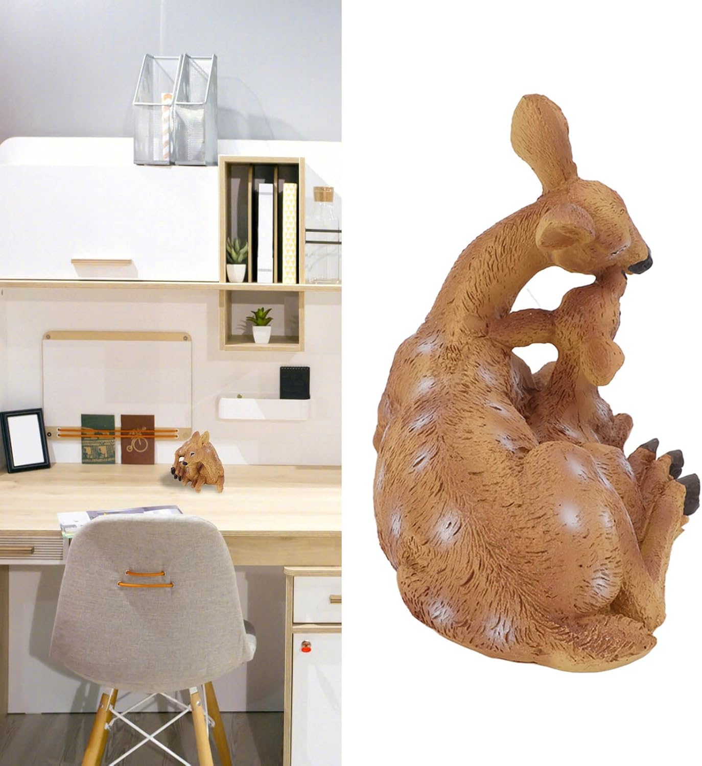 Resin Deer Statue Mini Deer Figurines Home Decor Garden Ornaments Hand Painted Coating Treatment Vivid Details Lovely Deer for Home Garden Decoration 3.8 * 2.2 * 2.6inch