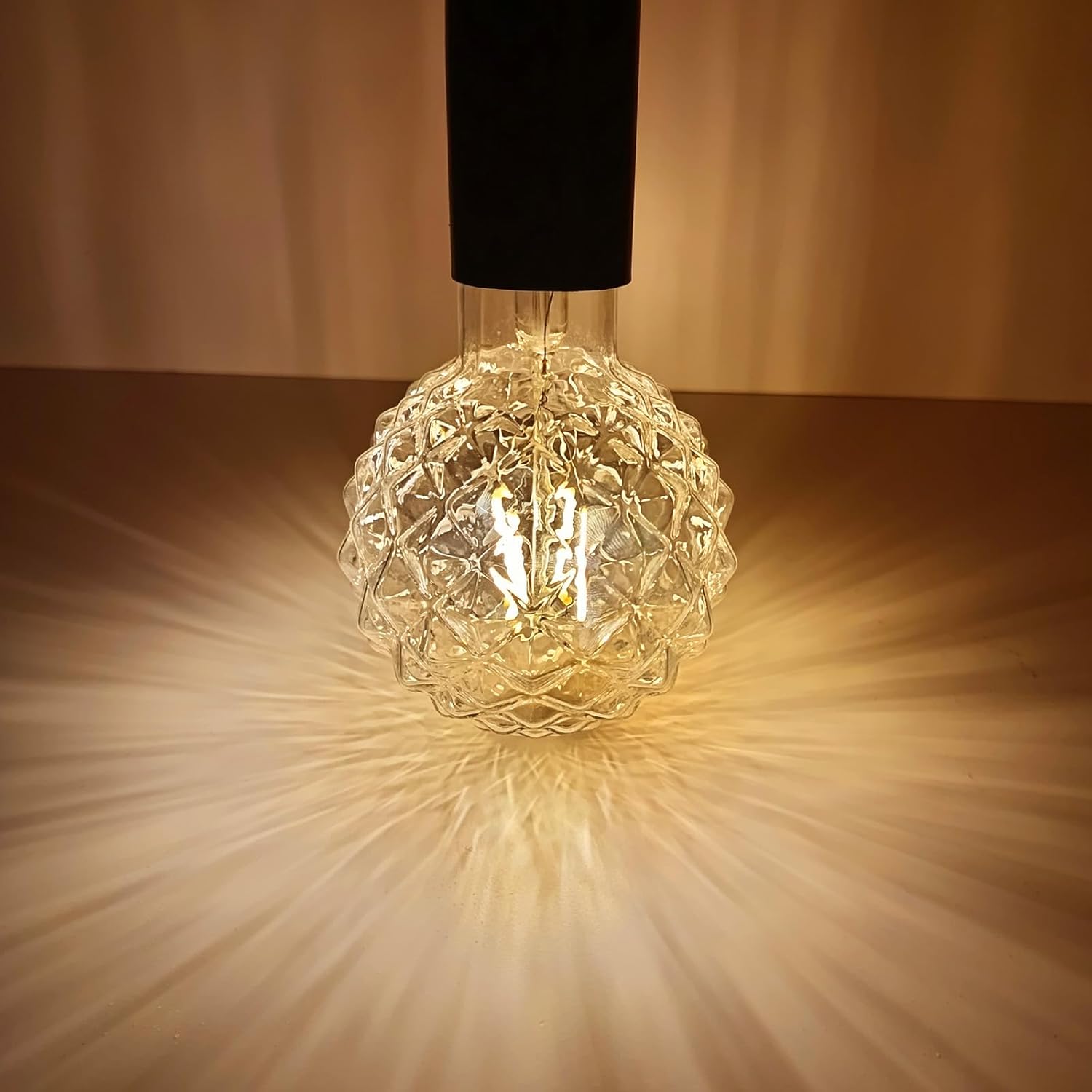 G95 Large Pineapple Shaped Edison Light Bulb, 4W Globe Dimmable LED Decorative Lights 40 Watt Equivalent, 2700K Warm White G30 Clear Glass Vintage Round Bulb for Light Fixture