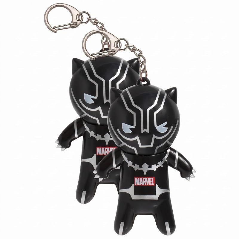 Bálsamo labial sabor Tangerina Lip Smacker Marvel Black Panther com chaveiro — Pacote com 2
