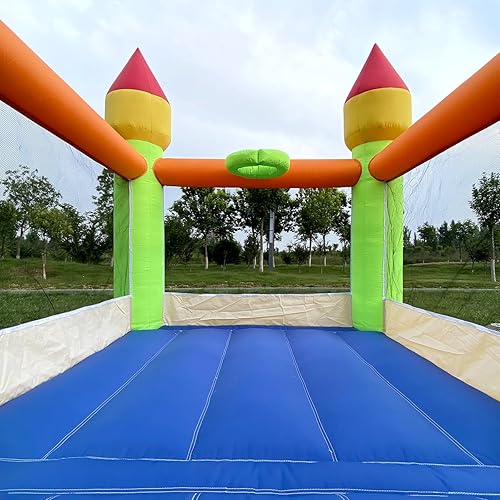 Miniatura 5 de Mini casa inflable de PVC blanco con tobogán de 6 x 6 pies para niños soplador de aire UL gris de 440 W bolsa de transporte para regalo de fiesta de