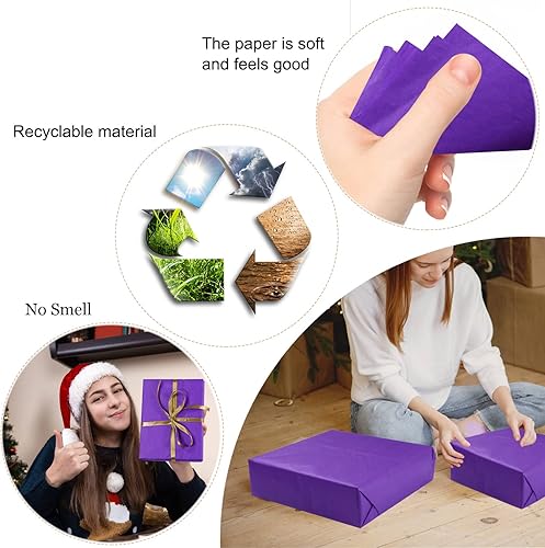 Miniatura 39 de 100 hojas de papel de seda kraft Artdly de 14 x 20 pulgadas, papel de regalo de estraza a granel para bodas, cumpleaños, proyectos de bricolaje