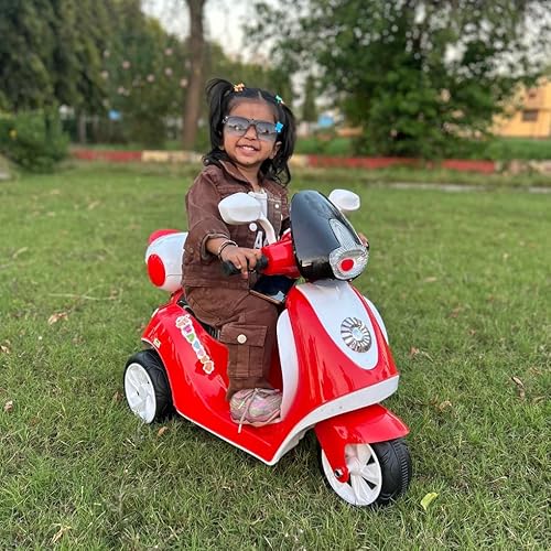 MunMun Toy Baby Scooter Battery Operated Ride on Bike with Music and Light for Baby Boy and Baby Girls Upto 4 Years (Red) - Image 9