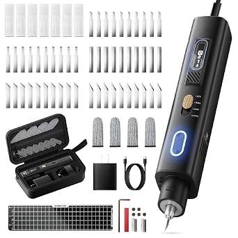 Fabater 40KHz Ultrasonic Cutter Knife, 35W Handheld Ultrasonic Knife with 50pcs Replacement Blades, Craft Cutting Tool for 3D Printed Model, Plastic, Wood, Resin, PVC, Leather