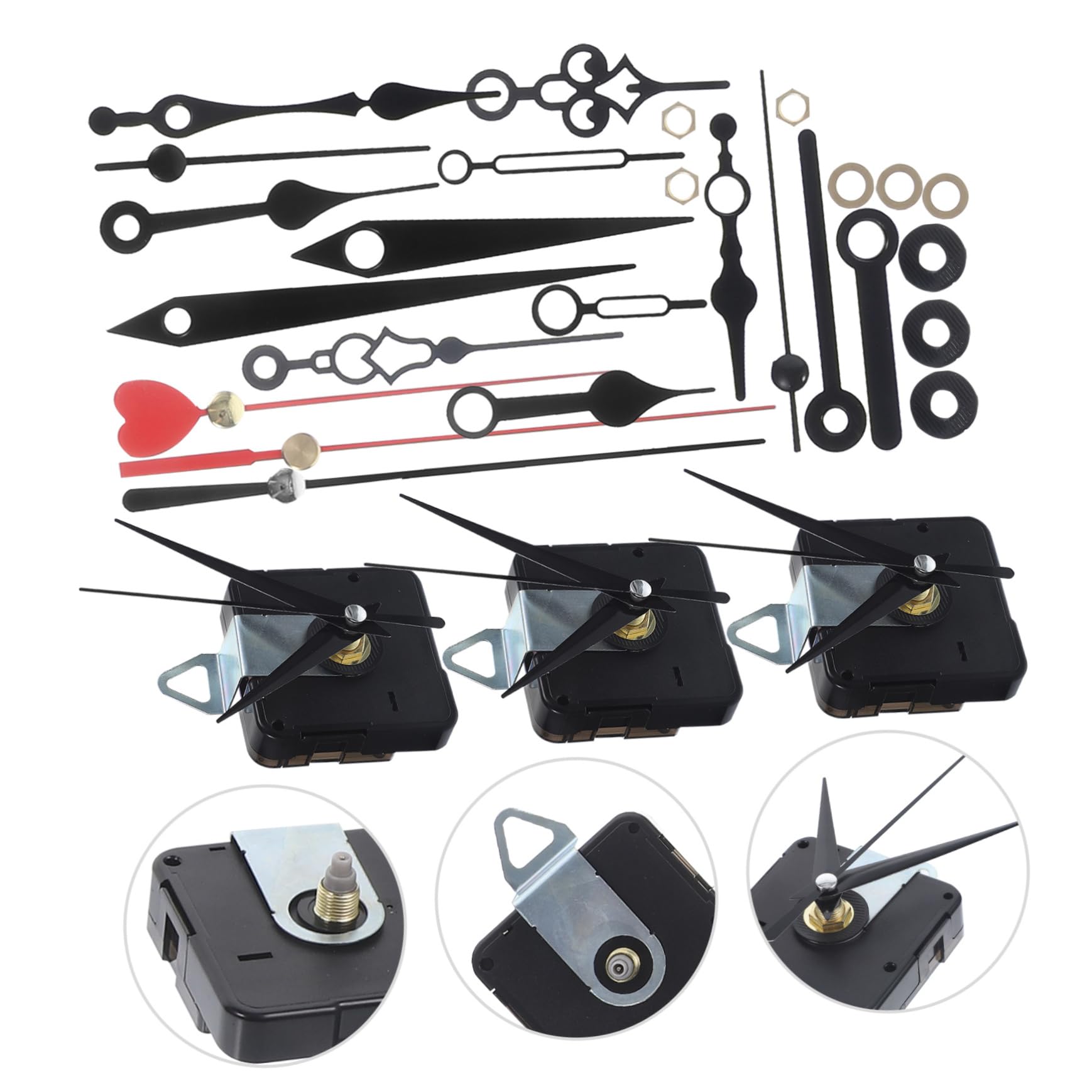 STOBOK 3 Sätze Uhrwerk aus Quarz dekorative Wanduhr Uhrenwand Wanduhr modern Bausatz Uhrwerk Leise Ersatz-Reparatur-Uhrwerk DIY -Uhrenmechanismus Wanduhrwerk Plastik