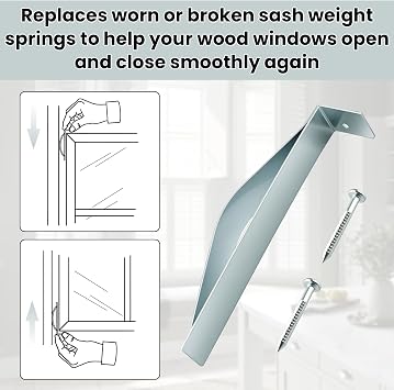 Wood Window Sash Spring for Prime-Line F 2537 | Old Windows Springs for Window Sash Weights ,Wood Window Balance Spring Replacement Zinc Plated Steel (4-Pack)