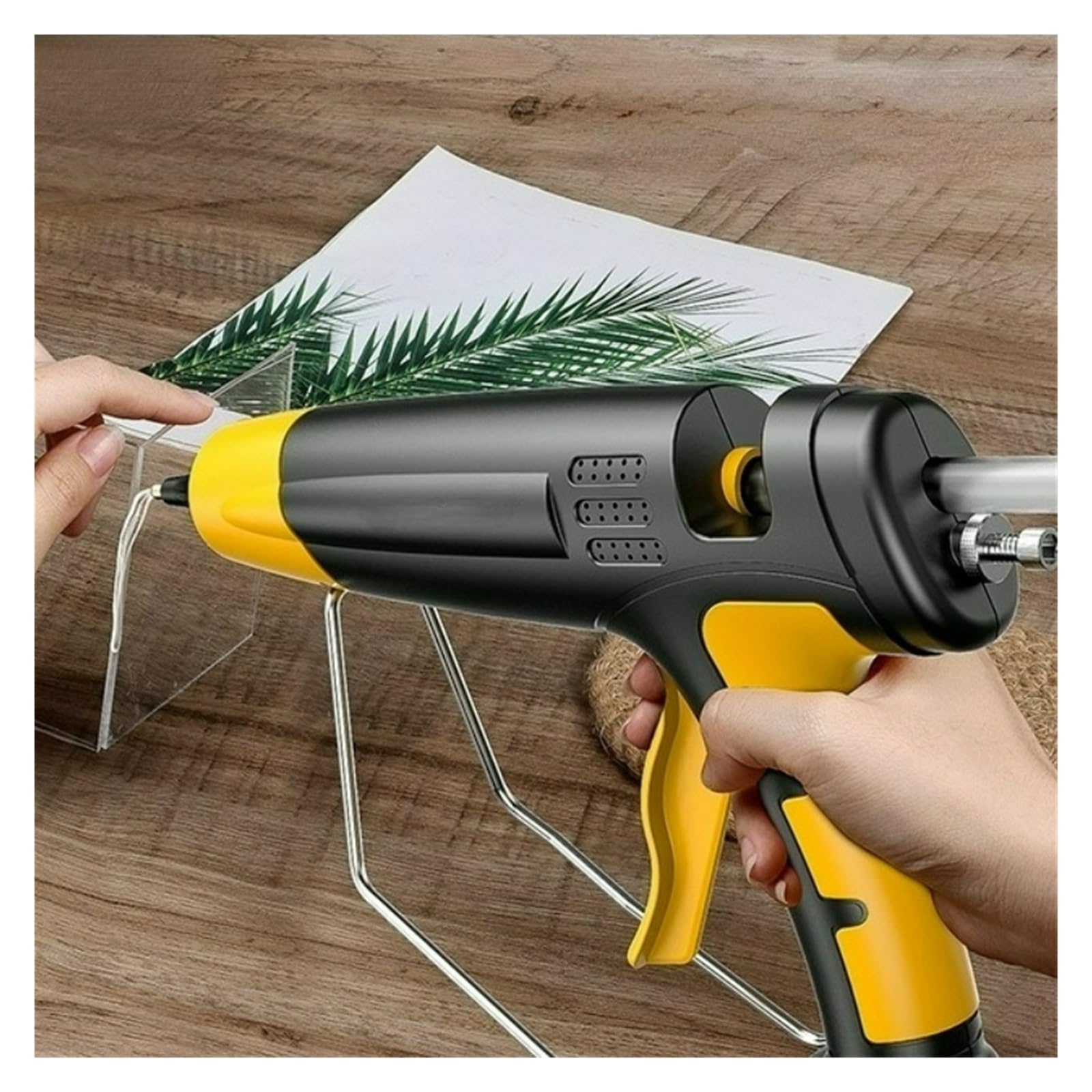Pistola de Pegamento termofusible Profesional de 300 W con Temperatura Digital Ajustable y Boquilla de Cobre para Barras de 11 mm, Herramientas industriales con Silicona de Calentamiento rápido