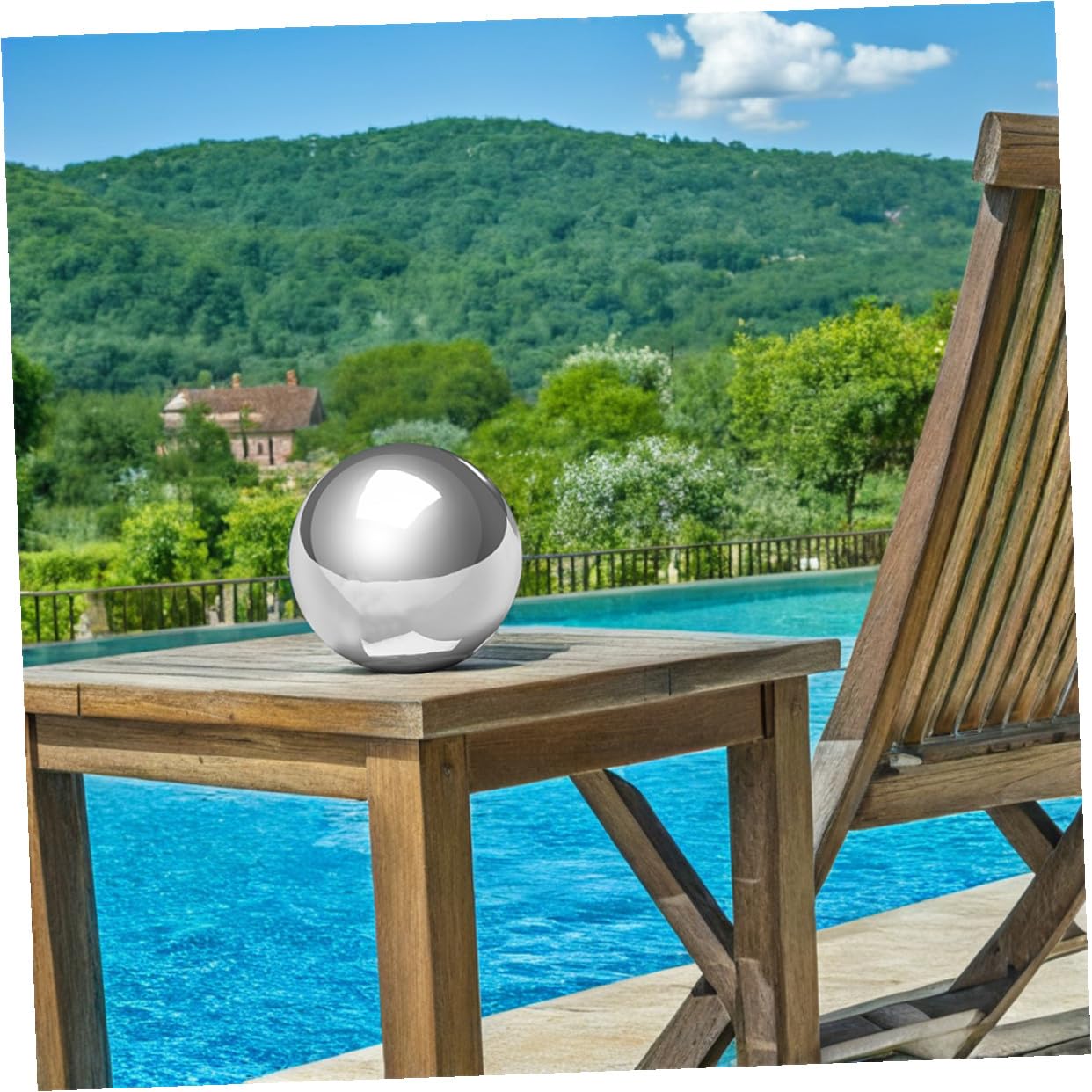 TOYANDONA Sfera in Acciaio Riflettente Lucidata Per Giardino Esterno Sfera Decorativa Da Prato Patio Cortile Specchio