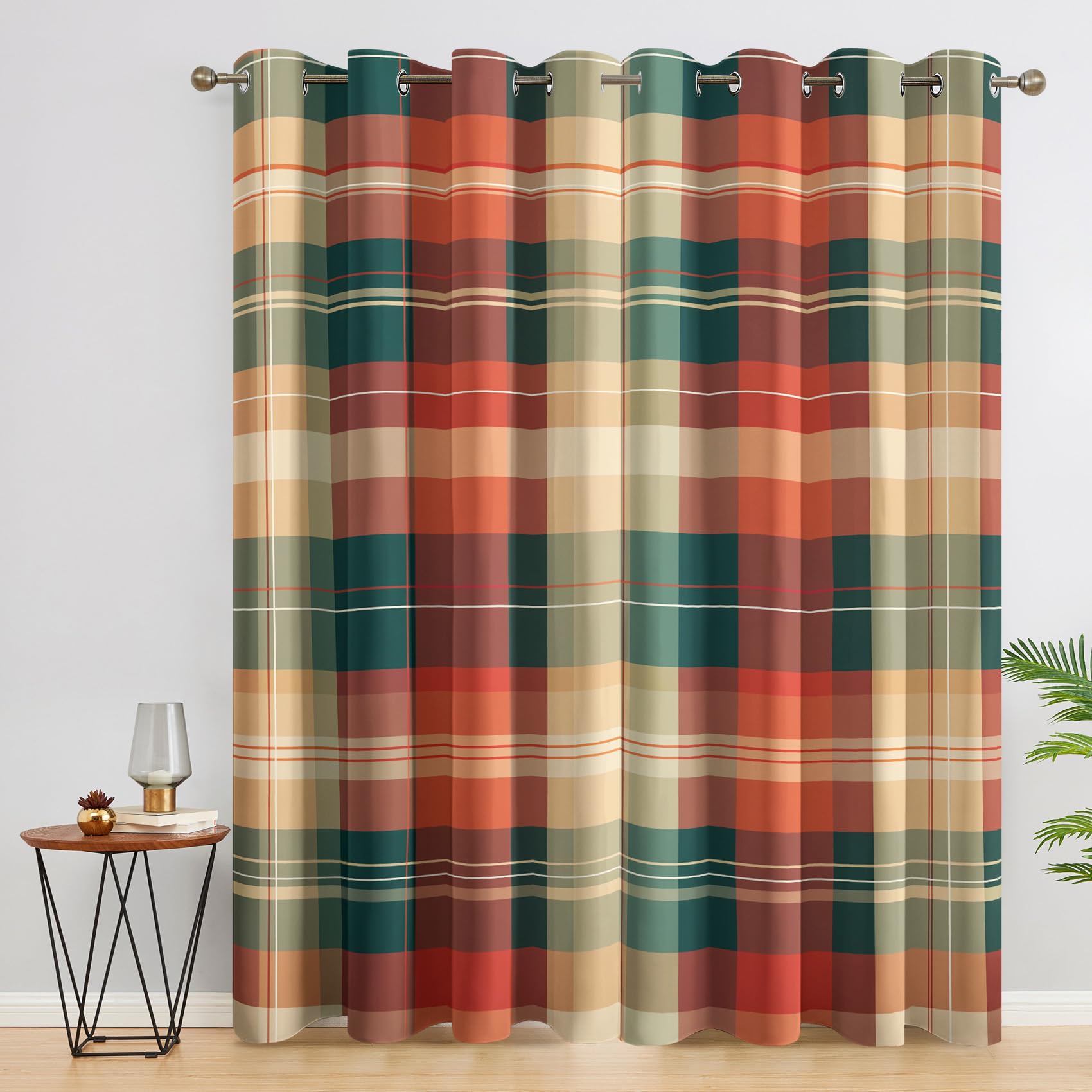 Scottish Tartan Blackout Curtains, Check Checkered Curtains for bedroom, Living Room, Thermal Insulated Noise Reduction Eyelet Drapes, 54 Inch 2 Panels Set, (W46 x L54) — image 1