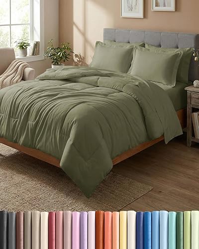 Miniatura 8 de Juego de edredón de tamaño Queen - Juego de cama de 3 piezas para todas las estaciones - 1 edredón suave acolchado con cintas en las esquinas y 2