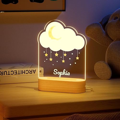 Miniatura 5 de Bemaystar Regalos personalizados para niños  Lámpara 3D acrílica de estrella, luz nocturna personalizada, nombre personalizado, regalo de decoración