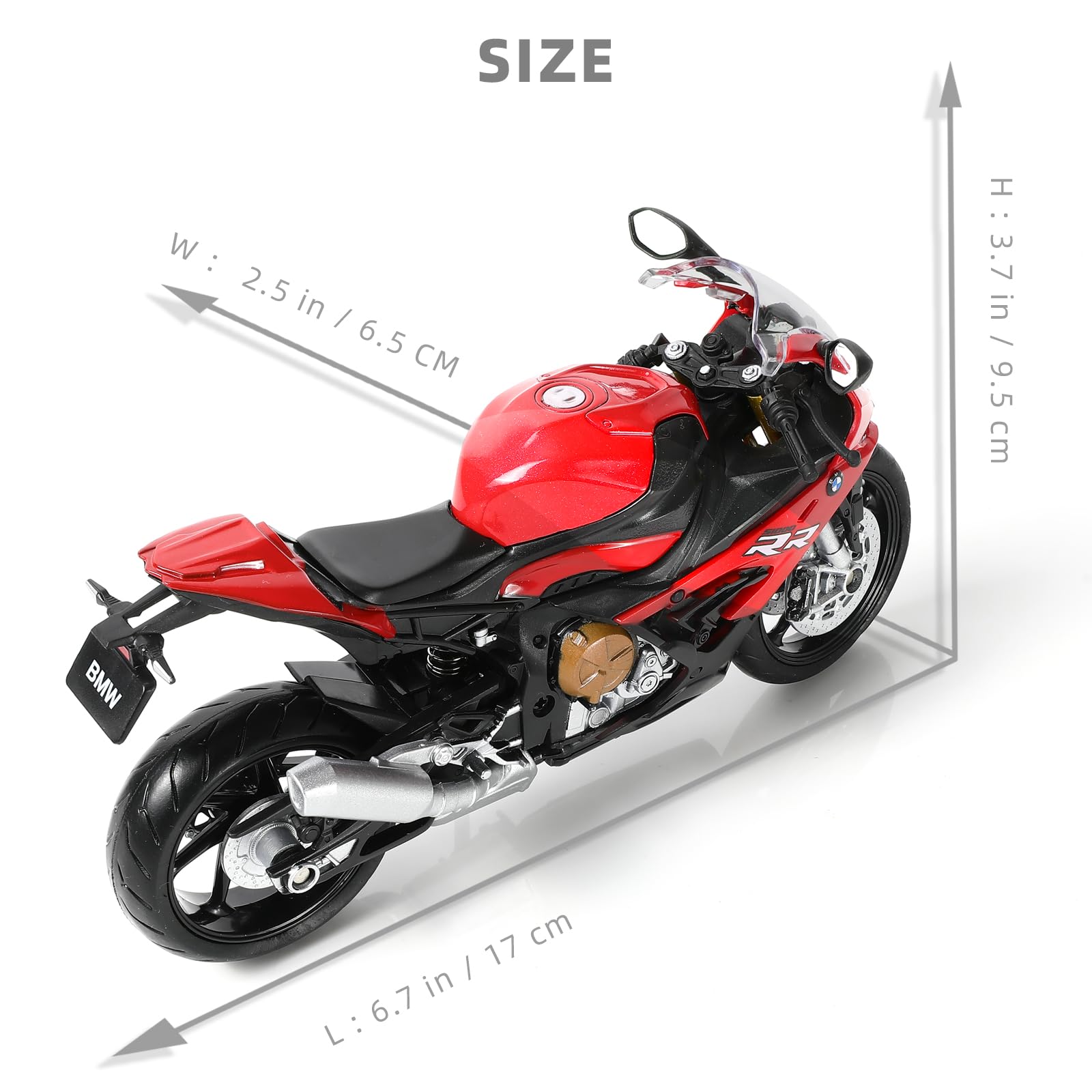1/12 S1000RR Moto Modèle Jouet Mini Alliage Métal Diecast Blanc - Sport Course Collection Cadeau pour Homme Enfant Garçon