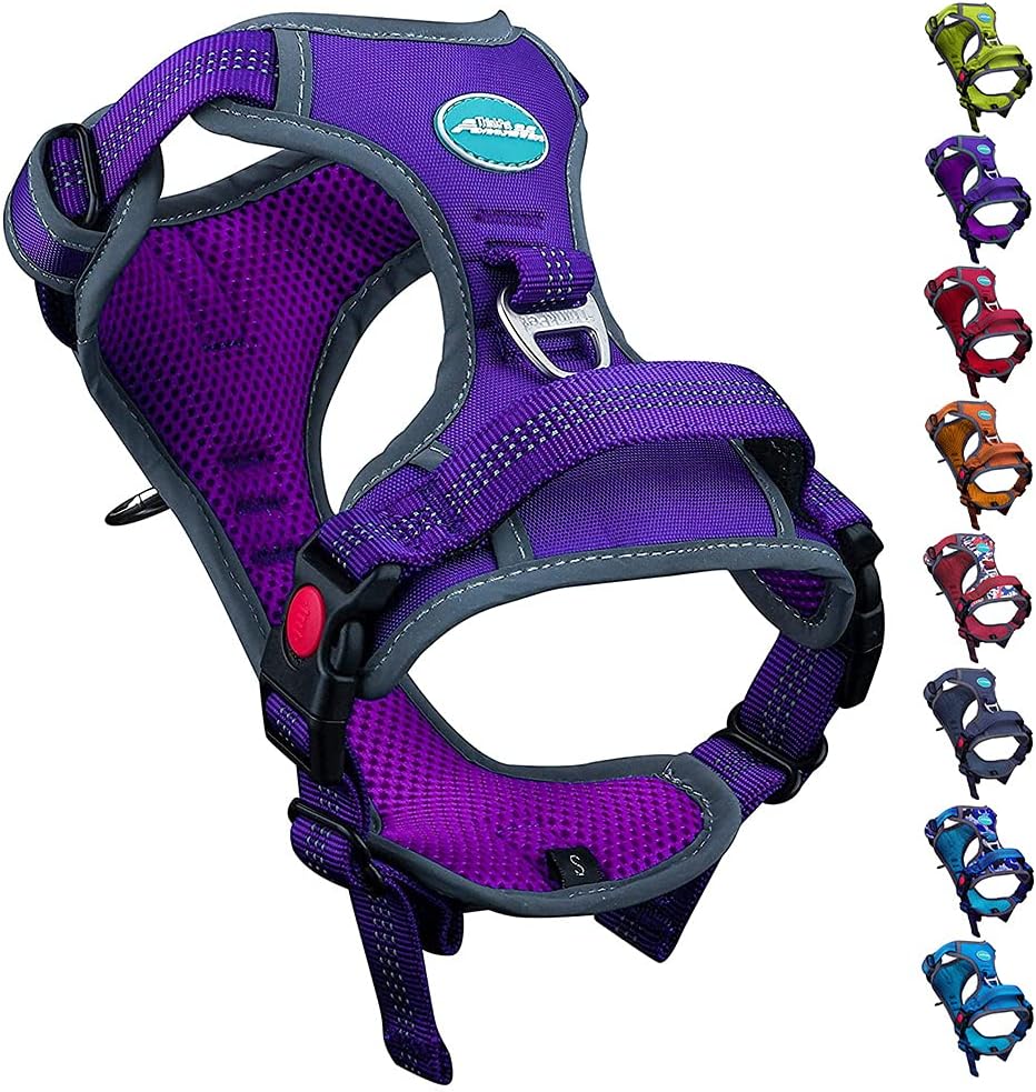 ThinkPet No Pull Harness Breathable Sport Harness with Handle-Dog Harnesses Reflective Adjustable for Medium Large Dogs,Back/Front Clip for Easy Control