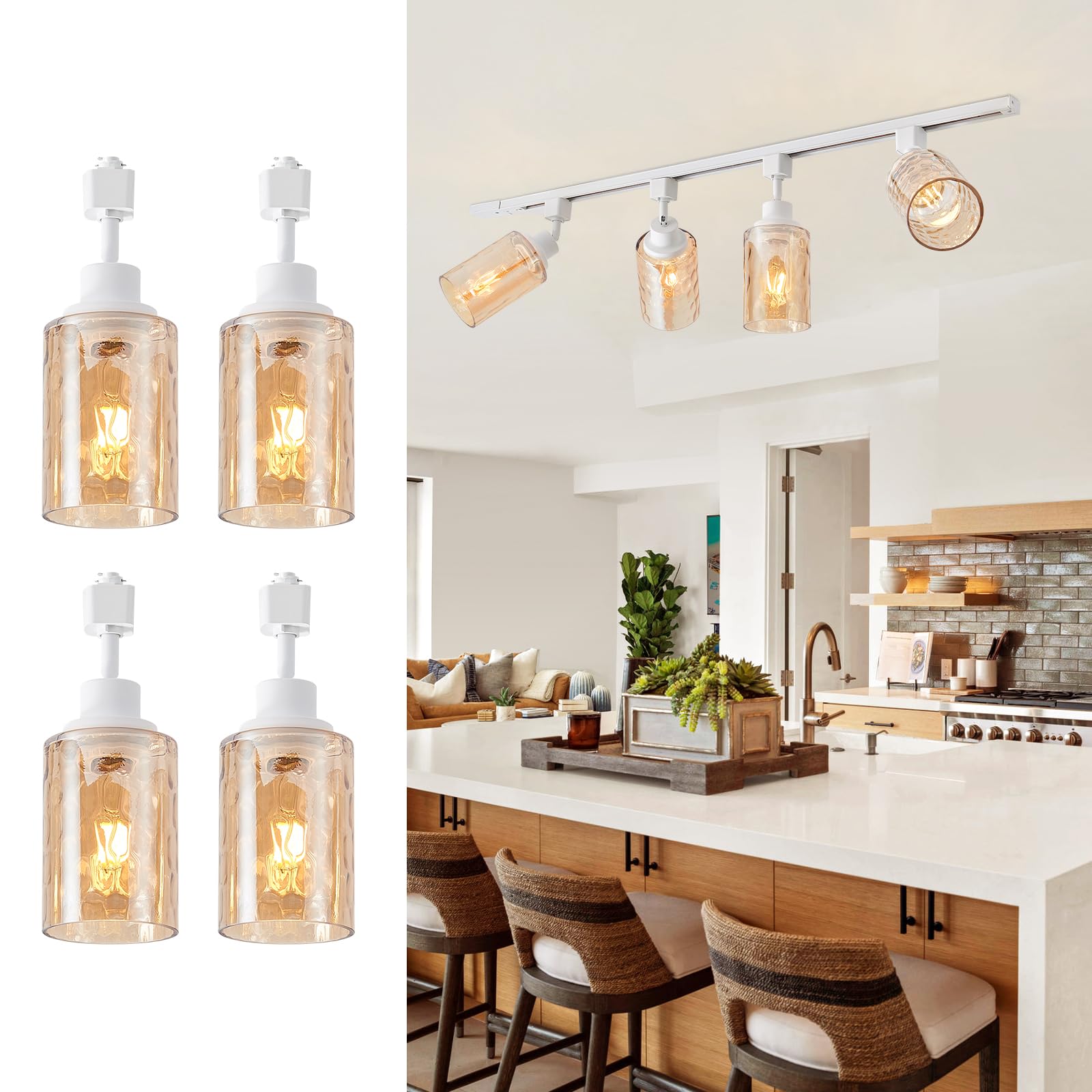 Photo 1 of AIBISOD H Track Lighting Heads (4 Pack)