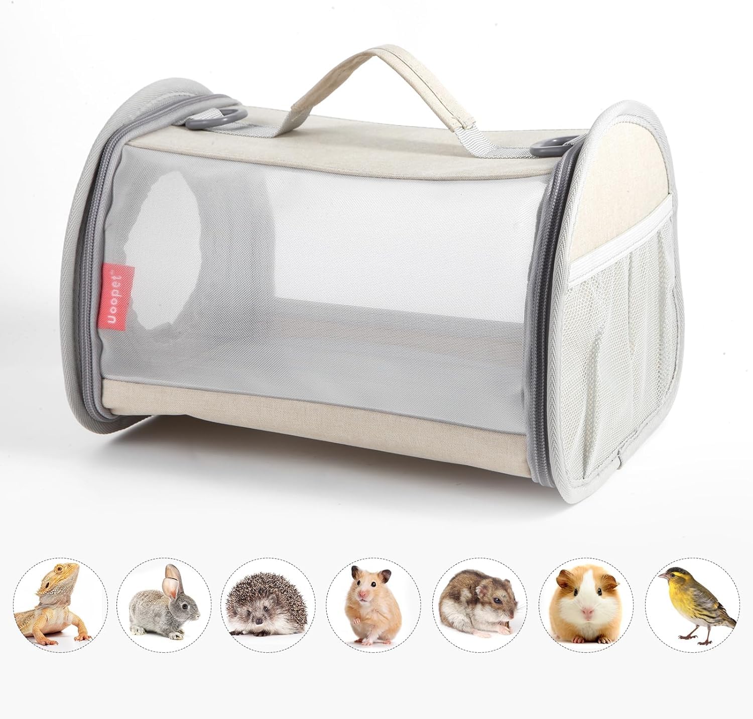 Kleintiertransporttasche Transportbox für Hamster Meerschweinchen Frettchen Chinchilla – Atmungsaktive Perspektivtasche mit Tragegriff für Reisen Ausflüge Tierarzt