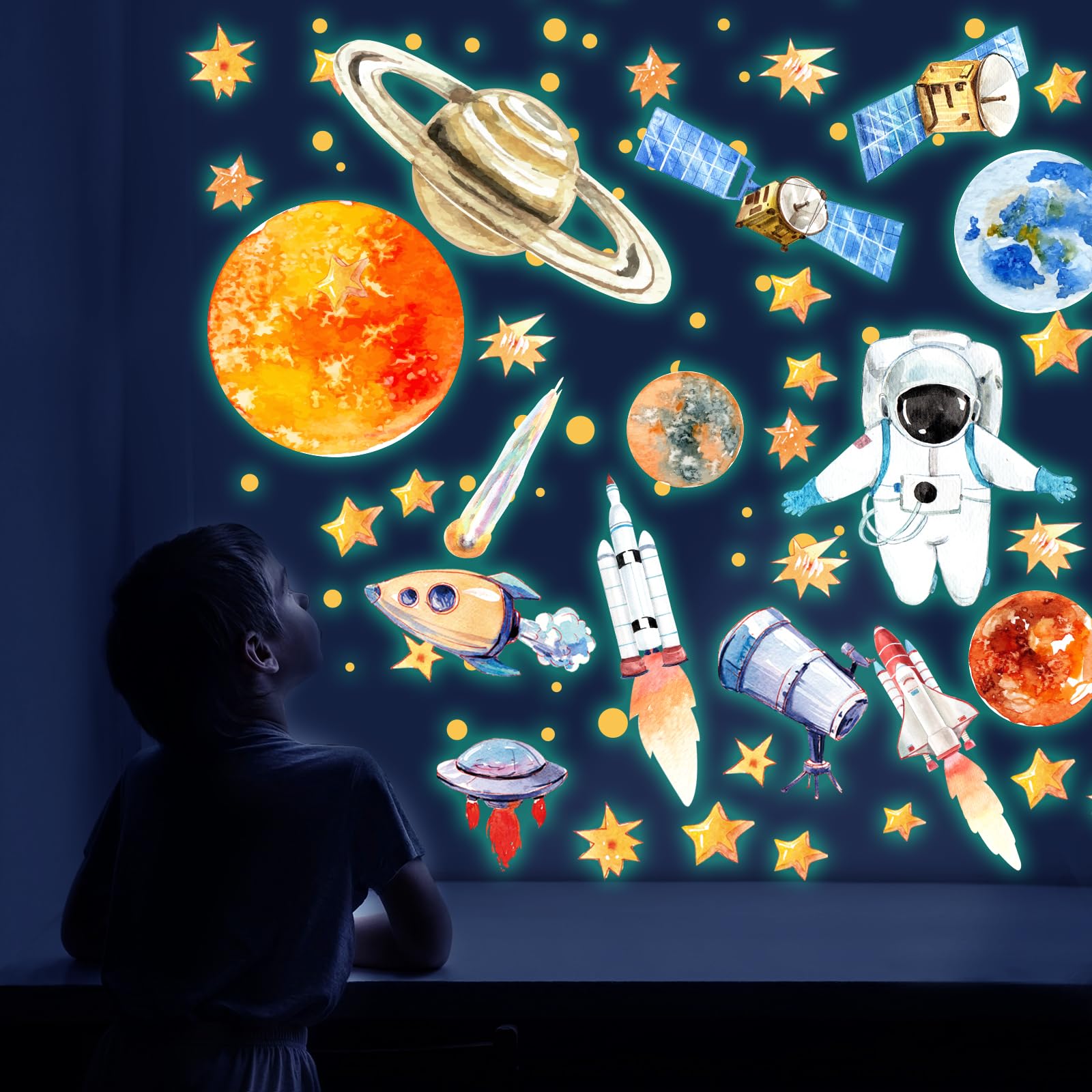 Decoracion Habitacion Niño Pegatinas Luminosas De Planetas Y