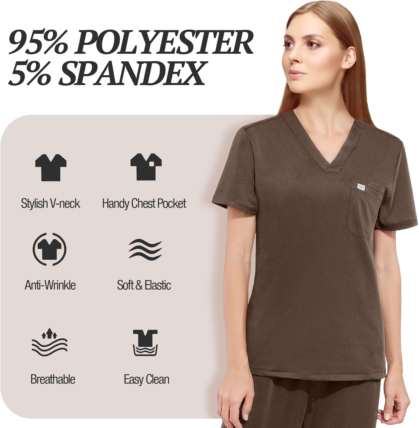 Scrubs for Women Scrubs Set - Stretch V-Neck Scrub Top & Yoga Jogger Pants Medical Uniform Scrub Set - Image 2