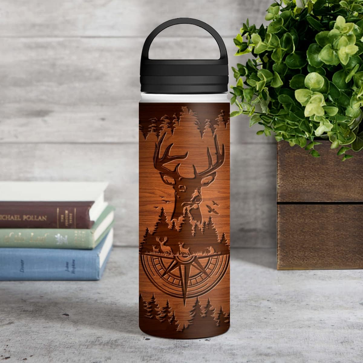 winorax Personalized Deer Hunting Water Bottle Custom Hunter Gifts For Men Hunters Bottles Stainless Steel Insulated 32oz 18oz 12oz Custom Gifts For Men Birthday Christmas Fathers Day Present