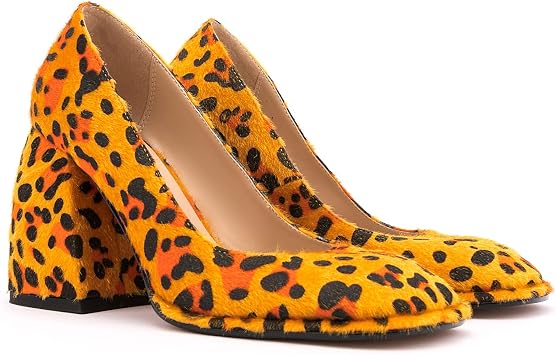 Women's High Heels, 9.5 cm Elegant Chunky Heel Sexy Leopard Print Ladies  Pumps, Nightclub Party Evening Dress Stage Performance Commuter Pumps  Sandals,Orange,39 EU : Amazon.ca: Clothing, Shoes u0026 Accessories