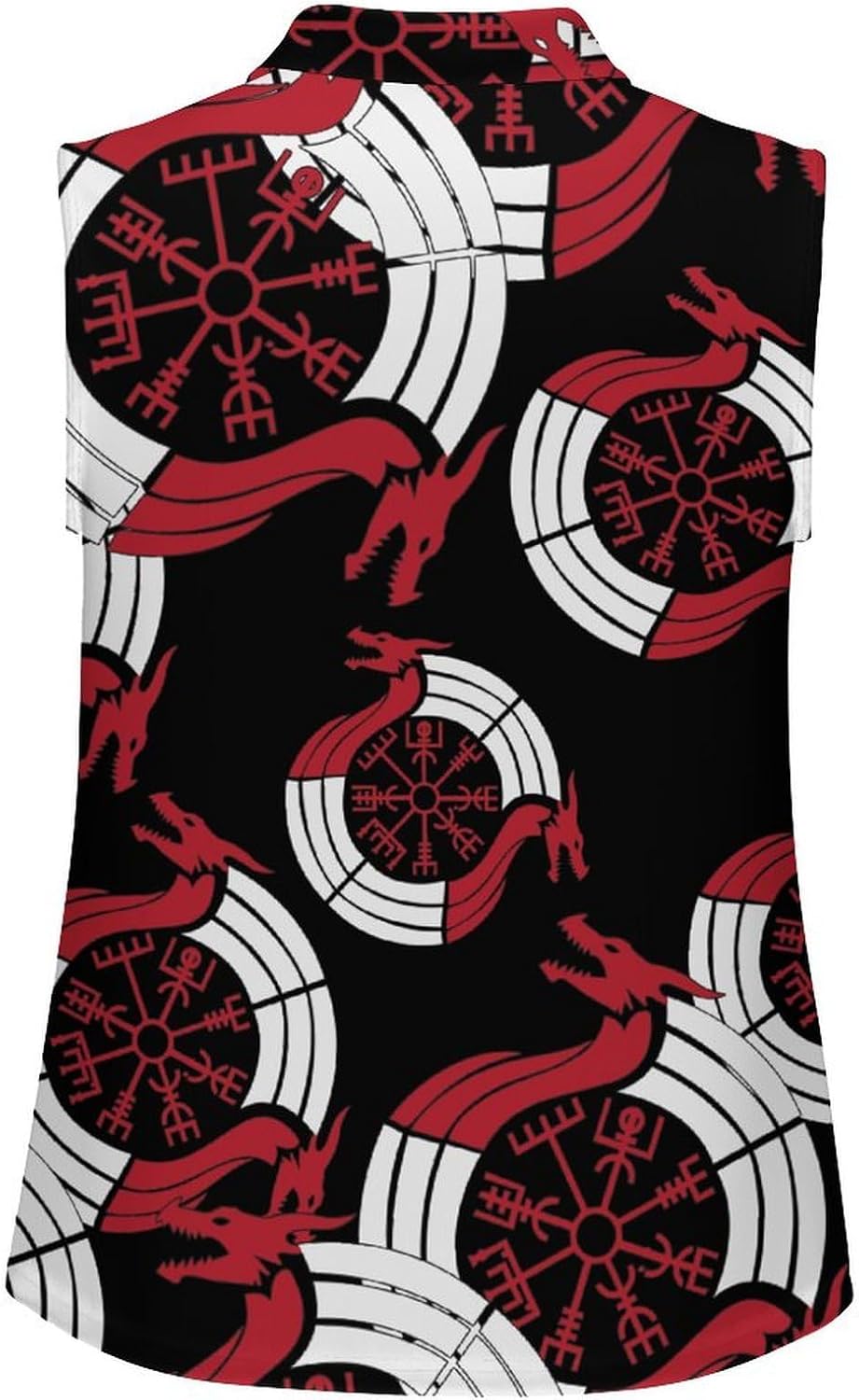 Vikings Nordic Compass Women's Golf Shirt Sleeveless Polo Shirts Tank Tops Blouses Tennis T-Shirts Casual
