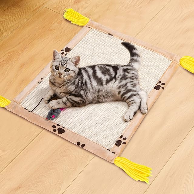 Foto 2 de 8 de Nobleza Alfombrilla Rascadora para Gatos De Sisal Natural, Estera para Rascar El Gato