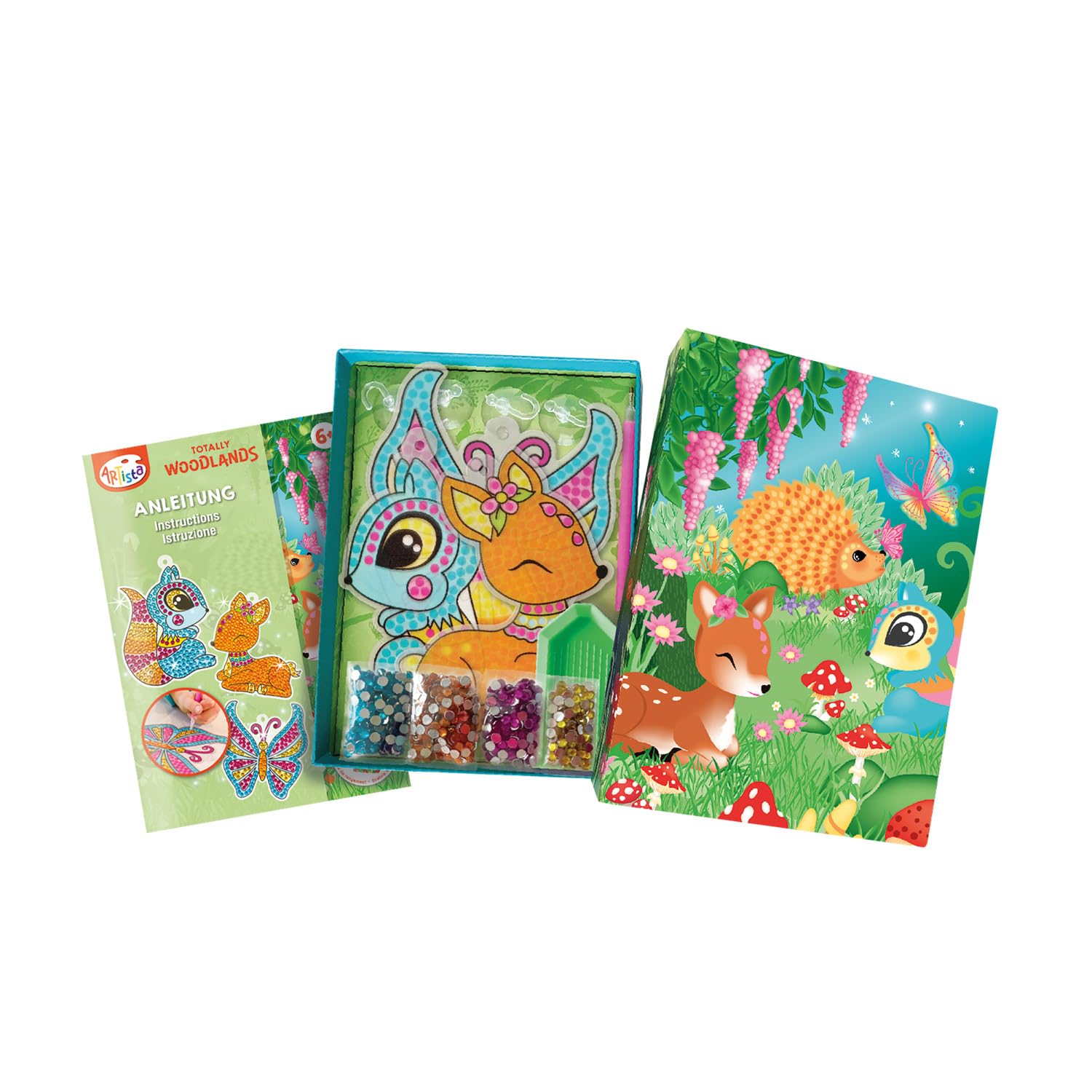 Artista Kit De Diamantes De Imitación Para Ventanas – 3 Plantillas Con Ventosas Y Bolígrafo, Manualidades Creativas Para Niños +6 Años