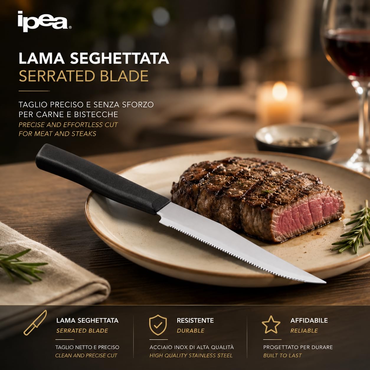 IPEA Meat Knife Set - 6 Sharp Knives -5