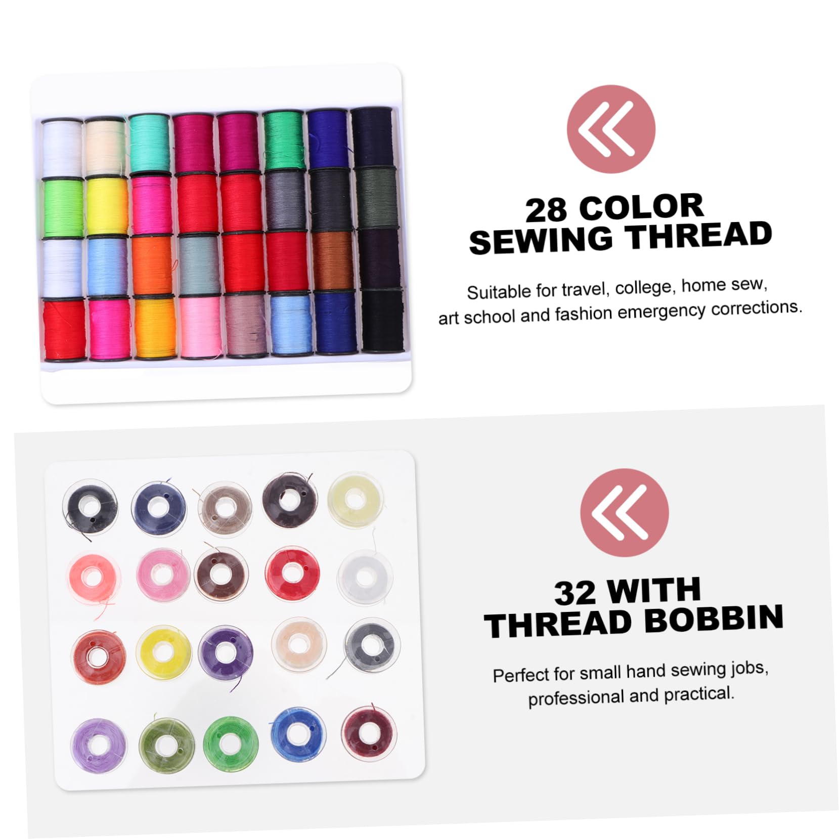 Kit de Costura para Principiantes 1 Juego 28 Colores y 32 Bobinas