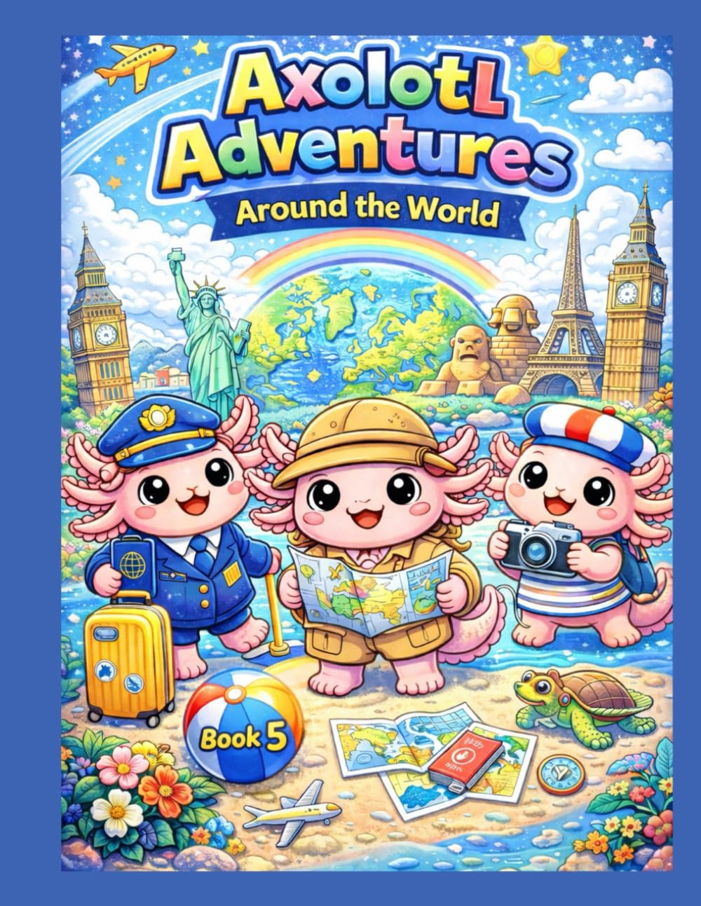 Axolotl Adventures: Around the World: Fun Travel Adventures to Color for Kids