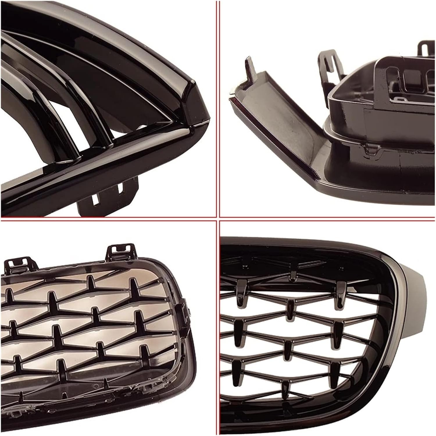 Car Accessories Dual Slats Front Kidney Grill Racing Grills Replacement
