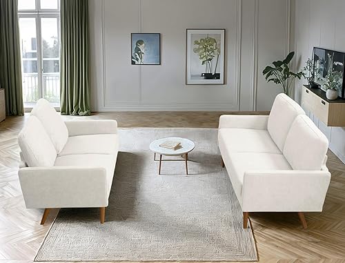 Miniatura 3 de Kent - Juego de sofá y sofá biplaza de terciopelo de 2 piezas, estilo europeo con un toque moderno y vintage, sofá tapizado de 5 plazas, asientos