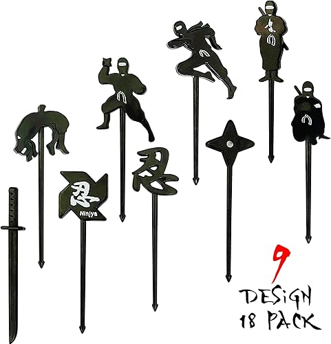 Miniatura 9 de GET FRESH Palillos de comida ninja para niños – 18 piezas de mini palillos de comida ninja para decoración de almuerzo de niños pequeños – Palillos