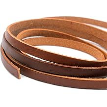 5 Yards 6mm Flat Leather Strip 6mmx2mm Genuine Leather Strap Distressed Brown