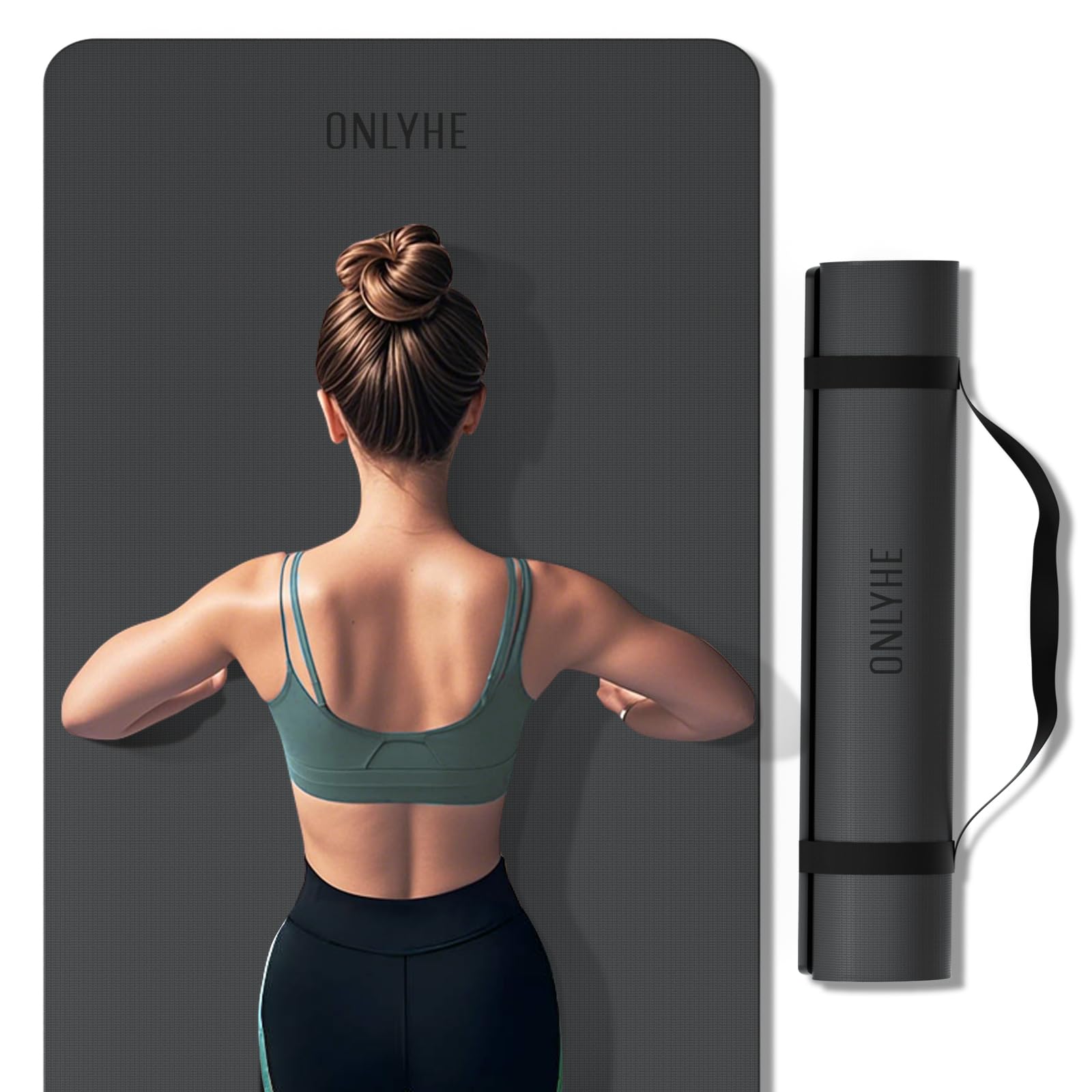 Extra Wide Yoga Mat 66cm & 8mm thick Exercise mat, Soft Lightweight POE Fitness Mat with strap, High Elasticity, Anti-fatigue for Women, Yoga, Camping, Travel, Gym & Outdoor | 72