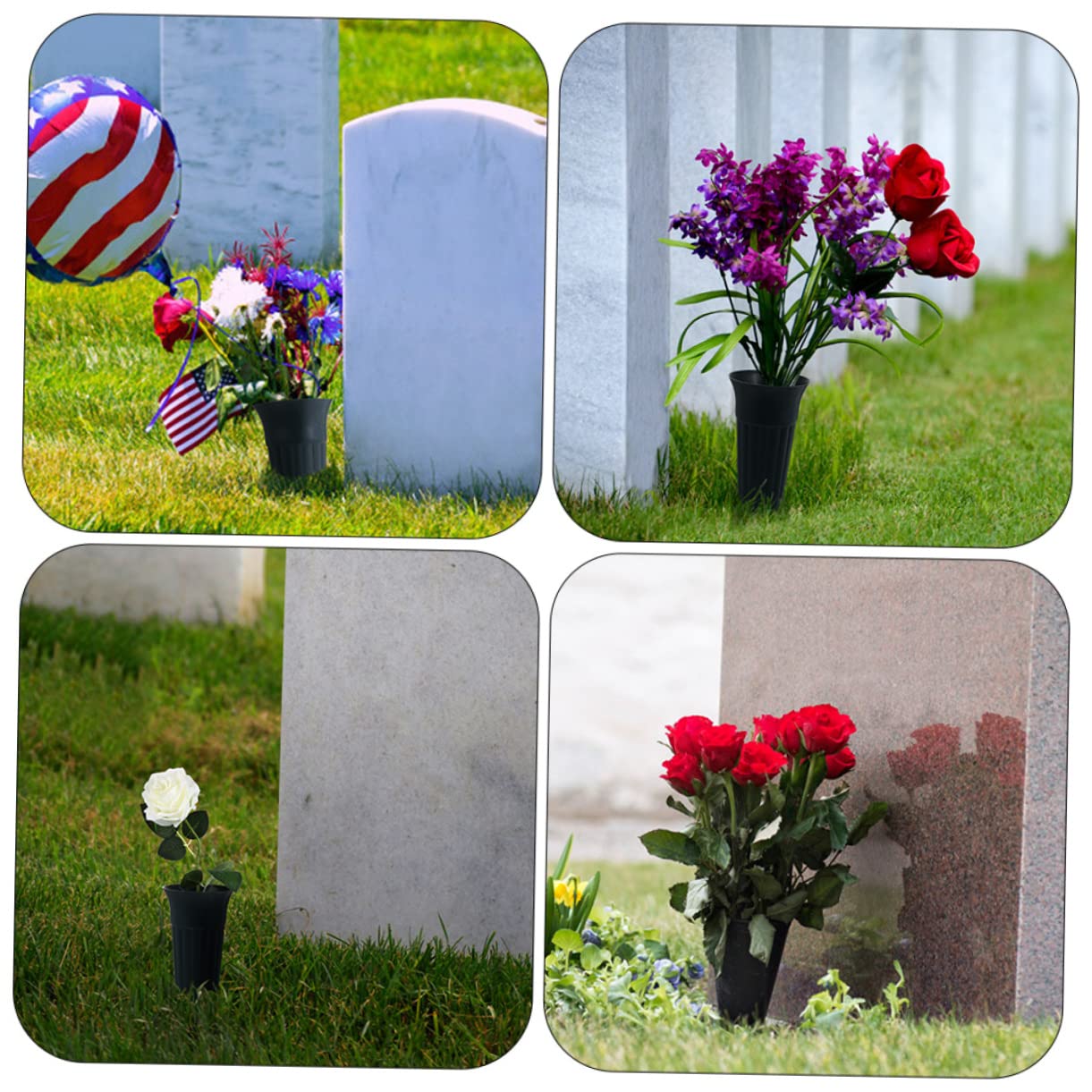 Jarrones De Cementerio Con Púas, Jarrón De Plástico Para Tumba, Lápida