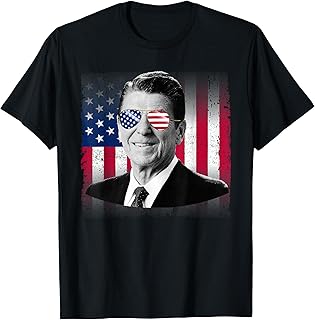 President Reagan USA Flag Patriotic American 4th of July T-Shirt