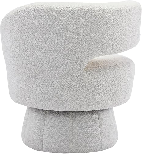 Miniatura 7 de Sillas decorativas giratorias de 360 grados, sillones redondos con tapizado ancho, silla de tela esponjosa para sala de estar, dormitorio, oficina,