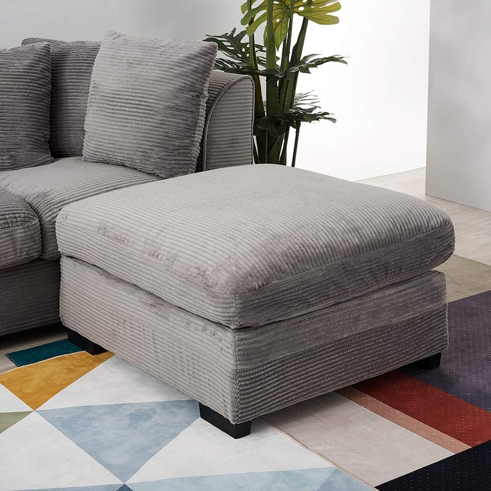 Jumbo Full Footstool Grey with 2 Free Pillows