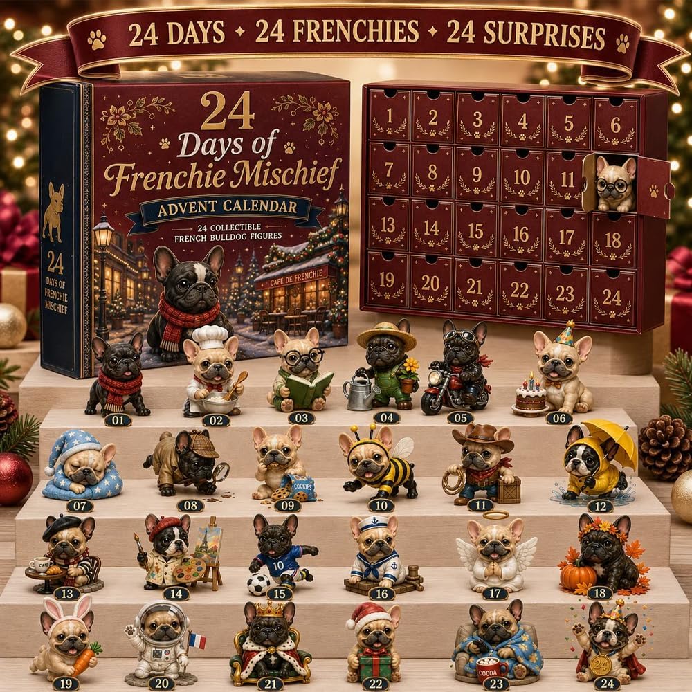 2026 Calendario dell'Avvento Bulldog Francese, Tema Cane Countdown Natale，A