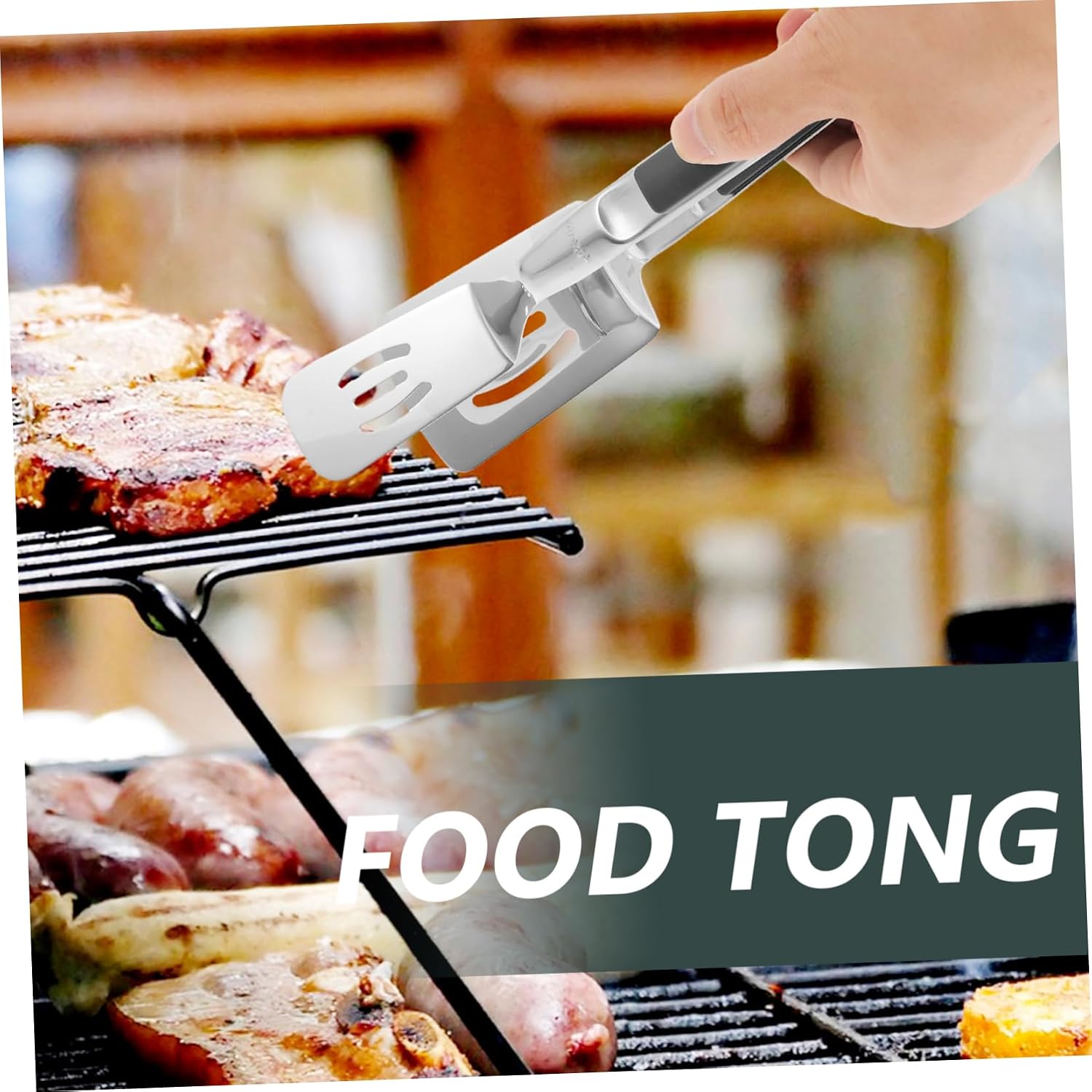 Stainless Steel Steak Spatula Tongs 2 in 1 for Kitchen