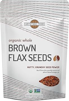 Whole Flax Seed Organic | Raw Brown Flaxseed | USDA Organic & Non-GMO | Omega-3 Fatty Acids, Soluble Fiber, 16 oz